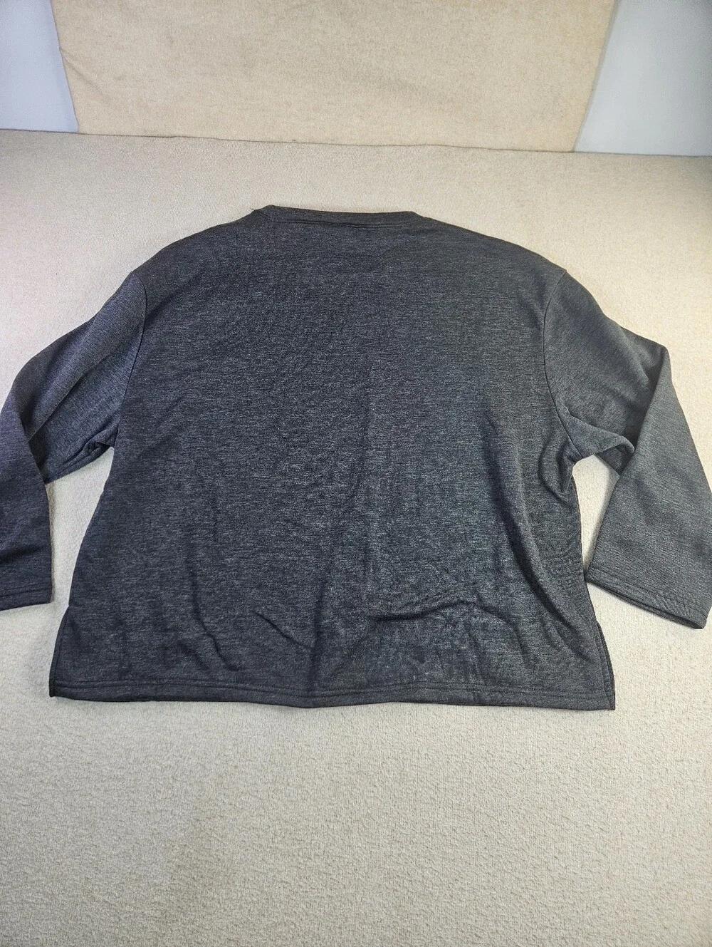 Jennifer Lauren Activewear Plus 2X Gray Long Sleeve Fleece Lined Pullover NWT